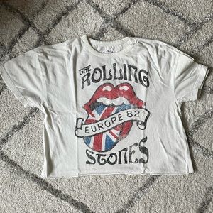 Rolling Stones band shirt crop top